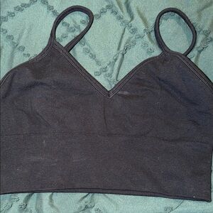 ALO Yoga Black V-Neck Bandeau Top